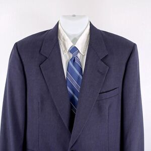 Hart Schaffner Marx Blue Wool 2‎ Button Blazer 42R Portly